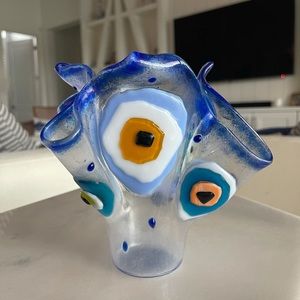 Handmade Evil Eye Glass Vase
